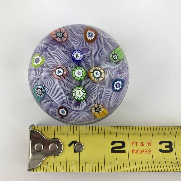 Perthshire PP47 1985 Millefiori Picture Cane Cat Bird Amethyst Paperweight Cert - Picture 8 of 16